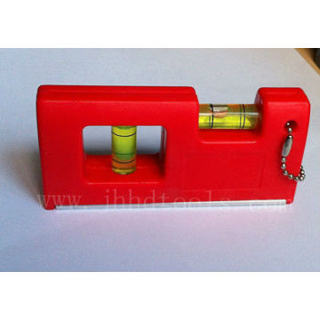 HD-MN04,mini plastic spirit level with 3 vials,aluminum level